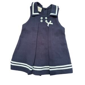 Paz sleeveless navy and white baby dress (nautical) size 6 months EUC/worn once